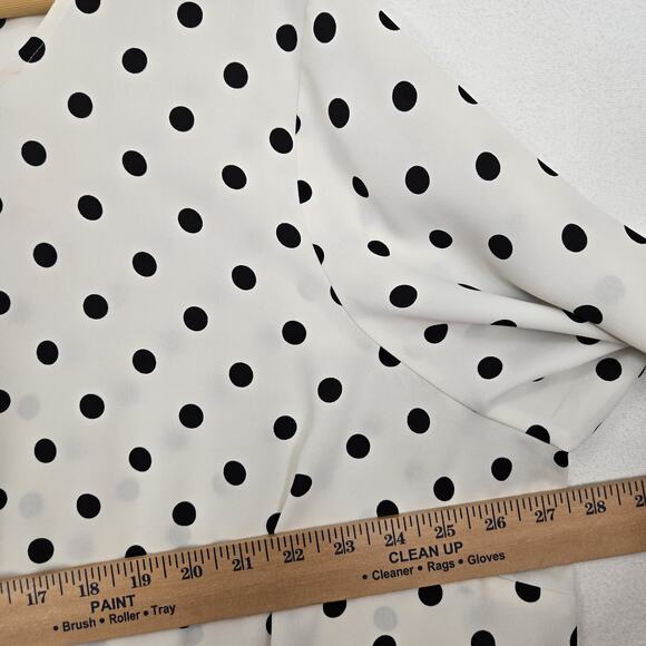 Talbots Side Tie Dot Print Top Sz 3X White Black Polka Dot 3/4 Sleeve READ - Picture 8 of 14